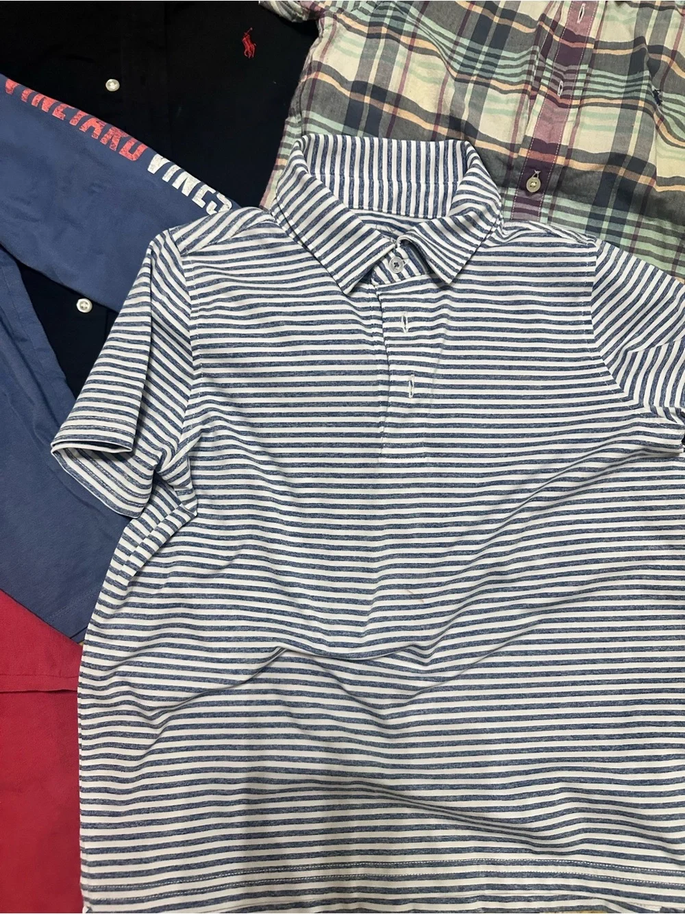 Ralph Lauren Red Polo Short Sleeve Shirt with Navy Pony Embroider